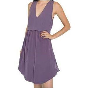 Wilfred Silk Vignette Dress Lilac Purple Sleeveless Women's 00 Mini V-Neck
